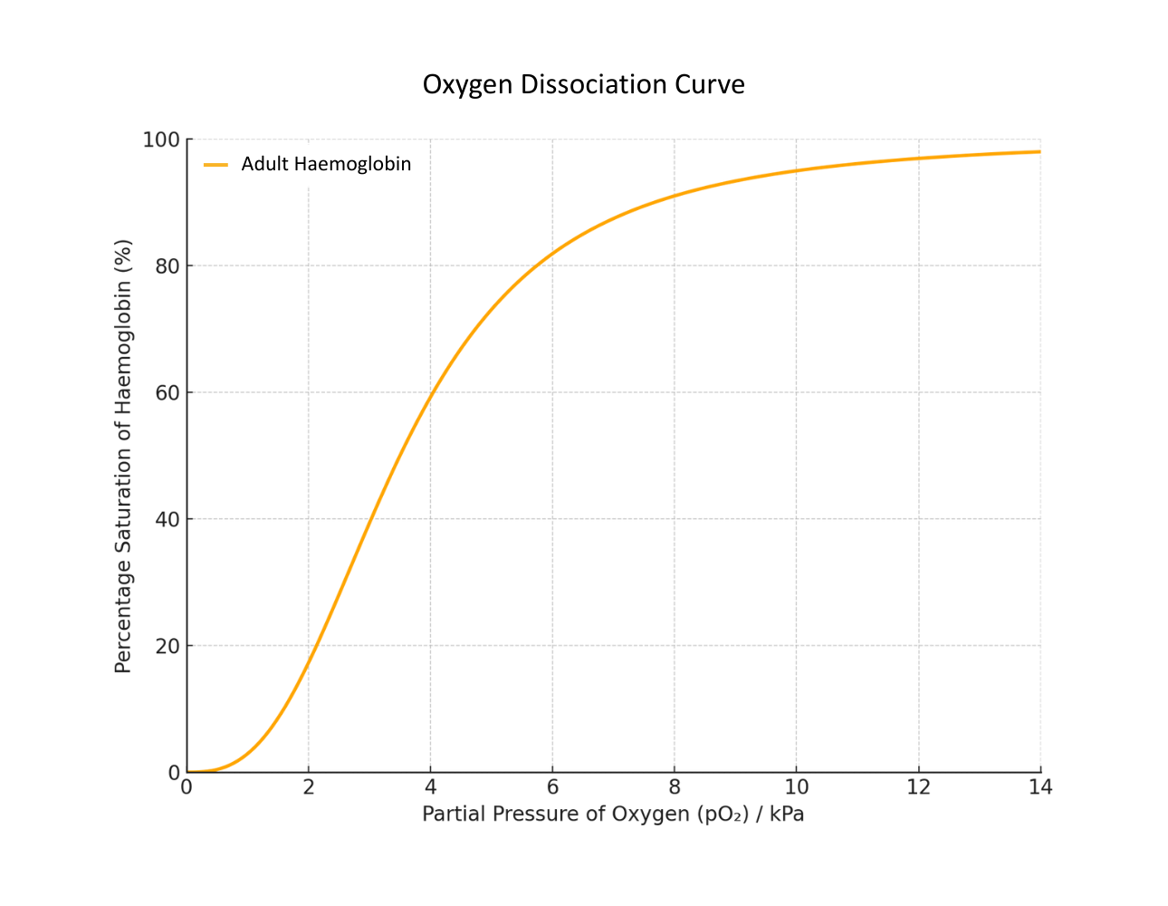Graph showing oxygen dissociation curve - OCR A Level Biology revision