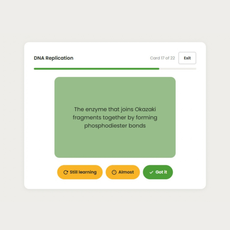 Year 12 OCR A Level Biology flashcard showing a definition
