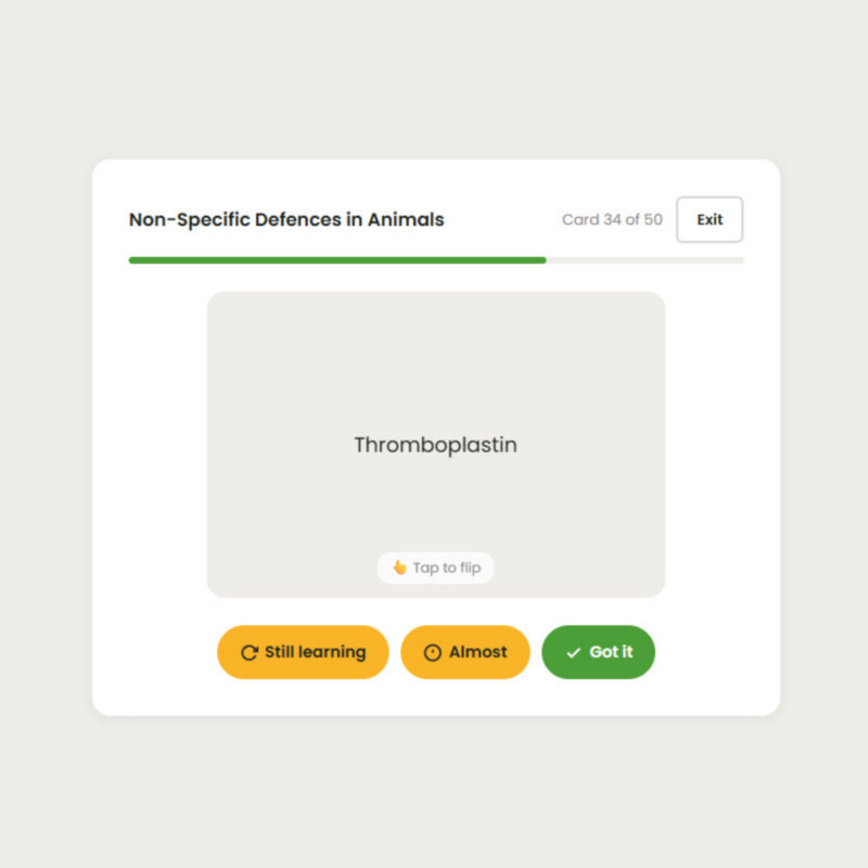 Year 12 Flashcards2 Year 12 OCR A Level Biology flashcard showing a term